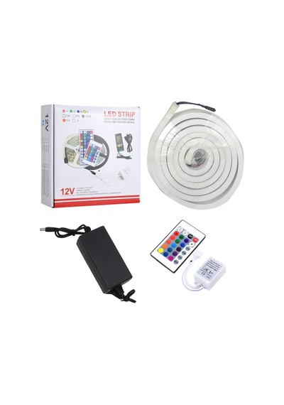 Sunlight Neon Şerit Led Işık 3 Çip Rgb 5 Metre Kumandalı 220V Sta