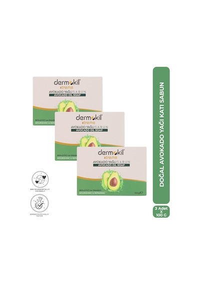 Dermokil Doğal Avokado Yağı Katı Sabun 100 G X 3 Adet Avokado