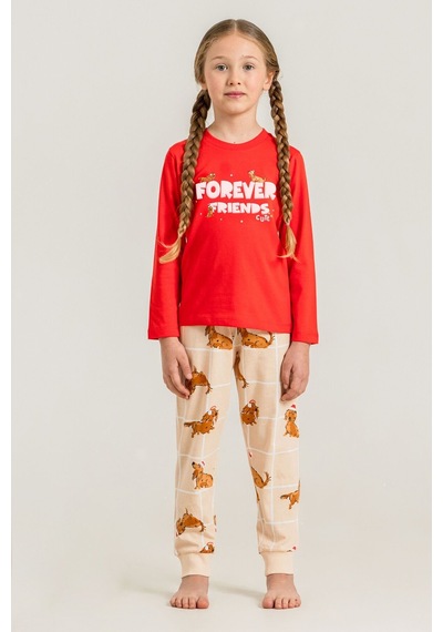 Rolypoly Kız Çocuk Forever Friends Kırmızı Uzun Kol Pijama Takım Rp3907-c-v1 Rp3907-c-v1