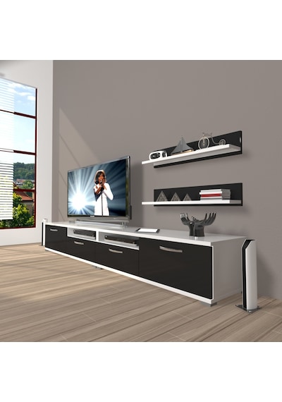 Decoraktiv Eko 200r Mdf Tv Ünitesi Tv Sehpası Beyaz - Siyah