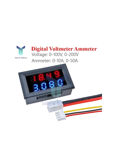 100v 10a Redblue-10a Dijital Voltmetre Ampermetre Dc 0-100v 0-200v 0-10a Led Araba Motosiklet Akım Ölçer Volt Test Cihazı 43843220