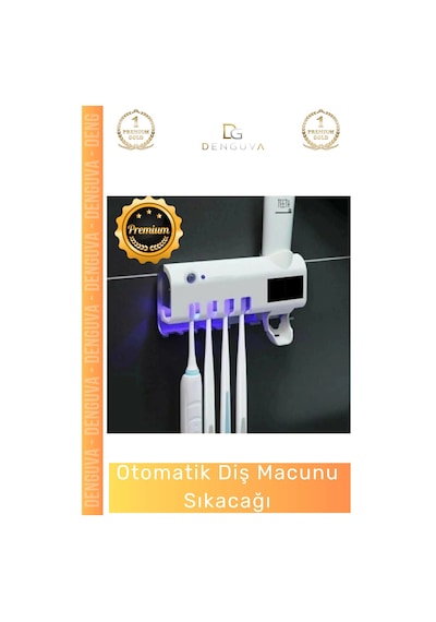 Dişfırçasıtutucusu Güneş Enerjili Akıllı Sterilizatör Diş Macunu Dispenseri Delmesiz Pratik 4 Adet Çok Renkli