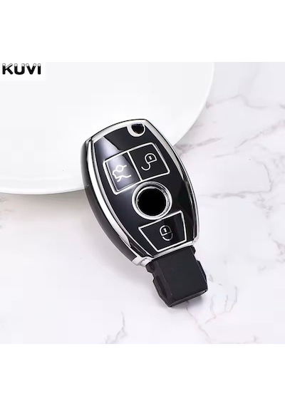 Mercedes S Serisi W221 Siyah-silver Anahtar Kılıfı