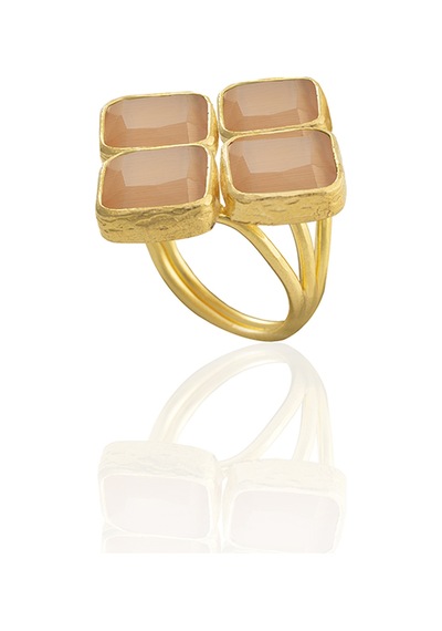 Kadir Jewellery 22 Ayar Altın Kaplama Kadın Zirkon Taşlı Yüzük Turuncu 04866905