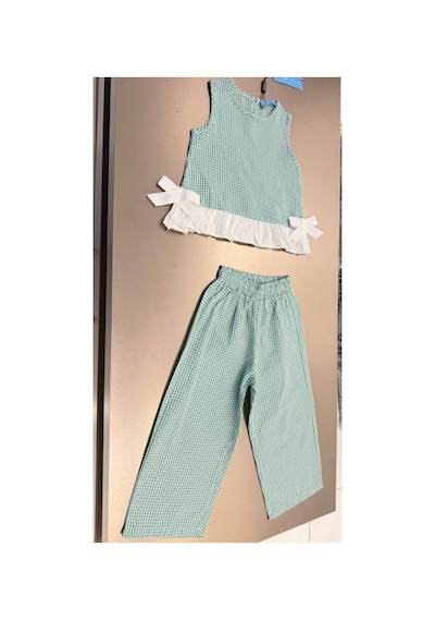 Poala Kids Paris Yeşil Kareli Takım