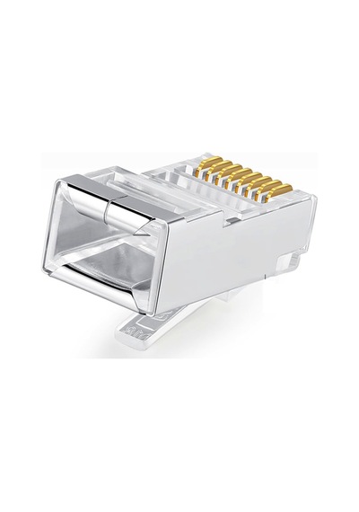 100 Adet Metal Rj45 Jak Konnektör Cat5 Cat6 8P8C Uç 8 Pinli Rj 45