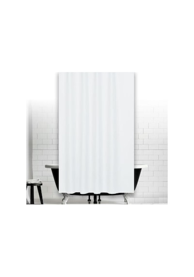 Banyo Perdesi 1x120x200 Tek Kanat Duş Perdesi Halka Hediyeli 0010 Beyaz Beyaz