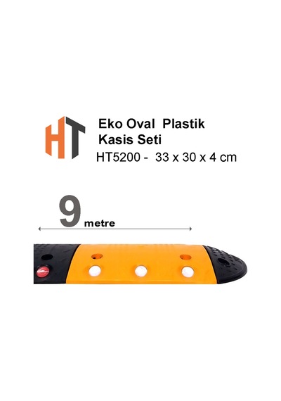 Eko Oval Hız Kesici, Plastik Kasis Seti 33x30x4 Cm 9 Metre