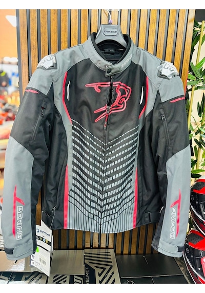 Bering 0069 Gang 4 Mevsim Motosiklet Montu Siyah-gri-kırmızı