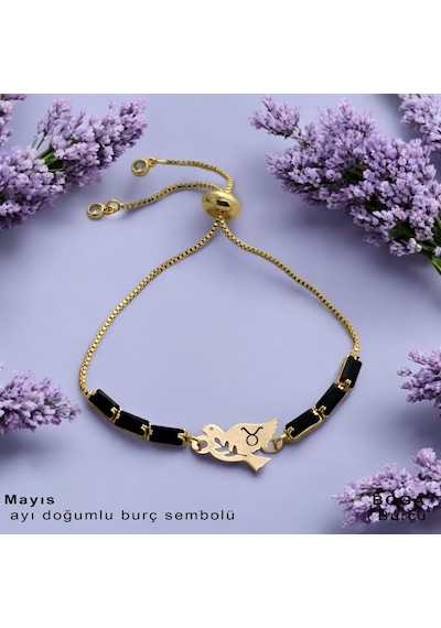 Mayıs Ayı Doğumlarına Kuş Figürlü Siyah Taş Desenli 14 Ayar Altın Plakalı Hediye Bileklik-378ay Mayıs Mayıs Ayı Doğumlarına Kuş Figürlü Siyah Taş Desenli 14 Ayar Altın Plakalı Hediye Bileklik-378ay Mayıs