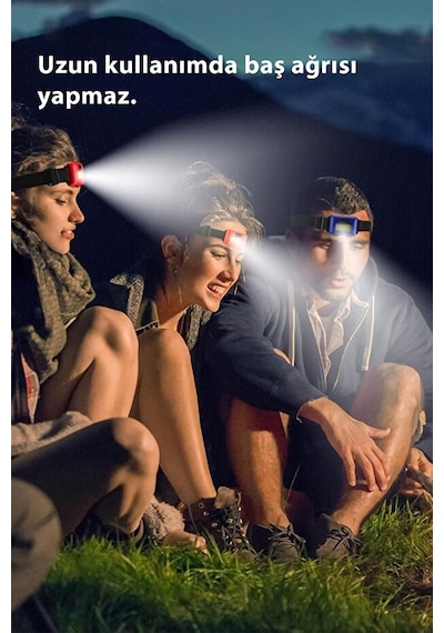 Kafa Bantlı Led Işık Su Geçirmez Ayarlanabilir Kafa Lambası 3 Farklı Modlu Aydınlatma Feneri