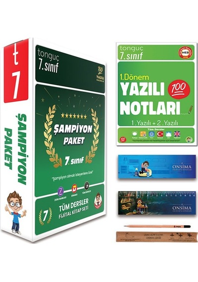 Tonguç Akademi 7. Sınıf Şampiyon Paketi Soru Bankası Tüm Dersler - 1. Dönem Yazılı Notları Set 8 Kitap-kolektif
