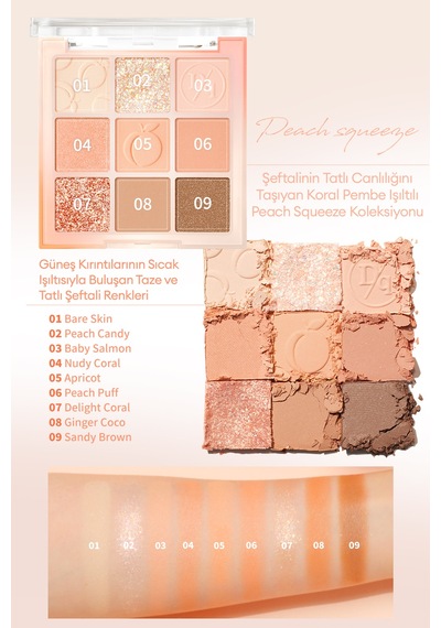 Dasique Mat Ve Işıltılı Renk Seçenekleri Sunan Far Paleti Shadow Palette 14 Peach Squeeze 14 Peach Squeeze