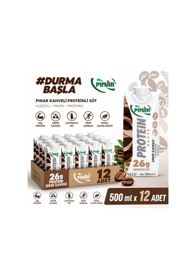 Laktozsuz Kahveli Proteinli Süt 500 Ml X 12 Adet
