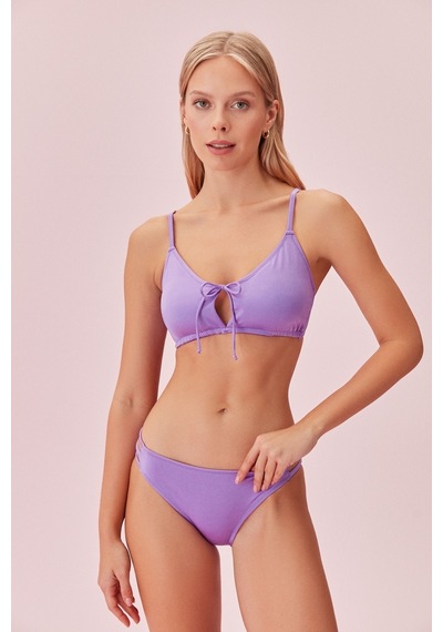 Suwen Bağcıklı Bralet Bikini Üst Sb24993065 Lila