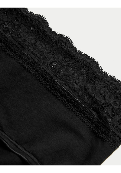 Marks & Spencer 5'li Dantel Detaylı Short Külot Seti T61005022M Siyah