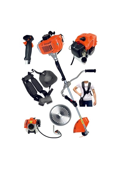4,5 Hp 2 Zamanlı Dark Orange Yan Tipi Benzin Motorlu Çim Biçme Makinesi