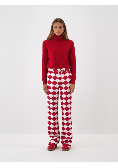 Kırmızı Formunu Koruyan Regular Fit Pantolon 201252