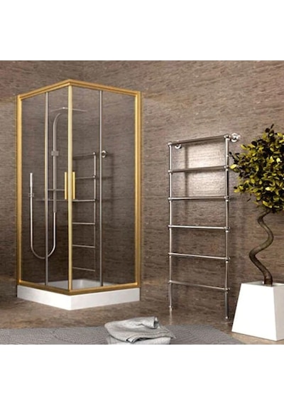 Blackline Gold Altın Sarısı Duşakabin Sarı 5Mm Temperli Cam H:190 80 x 100 CM