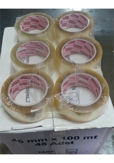 Kolı Bandı 45 Mm X 100 Metre Bant Şeffaf Renk Elle Kopan Tip