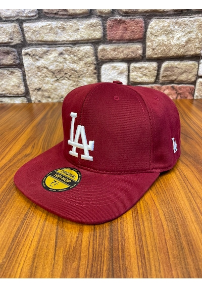 La Los Angeles Nakış Hip Hop Snapback Rapper Basket Cap Şapka Bordo
