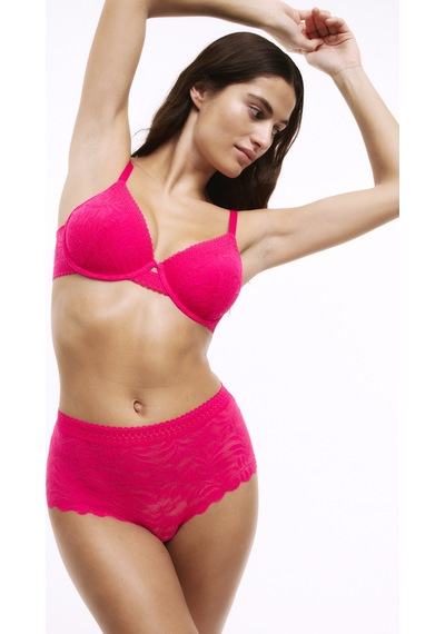 Marks & Spencer 3 Lü Flexifit:trade Mark: Dantel Yüksek Bel Şort Külot Seti Pembe