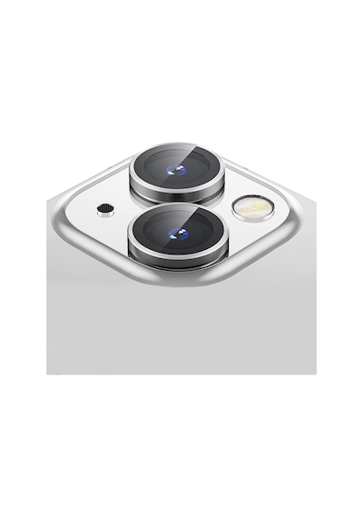 Buff Apple Uyumlu iPhone 14 / 14 Plus Kamera Metal Lens Gümüş