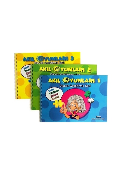 Akıl Oyunları Dikkat Geliştirme Seti - 3 Kitap Takım - Duygu Duraklı Özlü - Gaga Yayınları