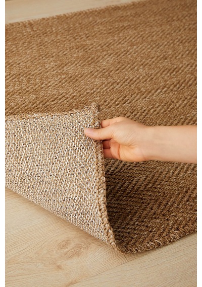 Ocean Home Textile Yıkanabilir Jüt Görünümlü Naturel Renk Balıksırtı Halı Kilim 160 X 230 Cm