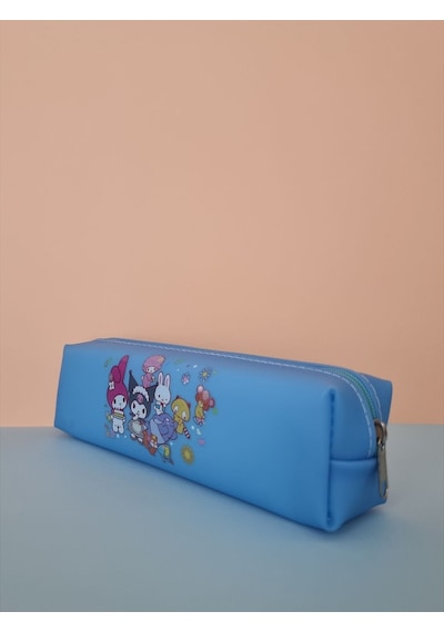 Kuromi My Melody Hello Kitty Cinnamoroll Figürlü Yumuşak Silikonlu Kalem Kutusu Kalemlik - Mavi