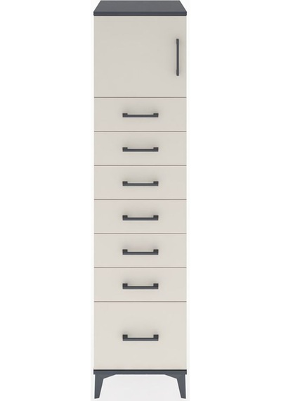 Hyperion Dolap Tek Raflı 7 Çekmeceli Tek Kapaklı 44x44x182 Antrasit-aytaşı Antrasit Hyperion Dolap Tek Raflı 7 Çekmeceli Tek Kapaklı 44x44x182 Antrasit-aytaşı Antrasit