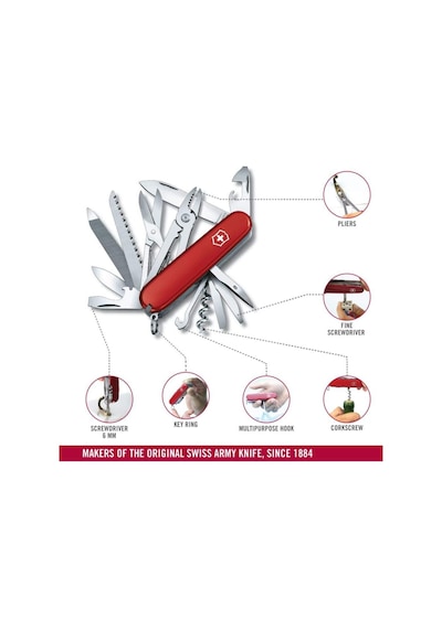 Victorinox Kamp Çakı 1.3773 Handyman 24 İşlev Kırmızı İsviçre Kamp Çakısı Kırmızı