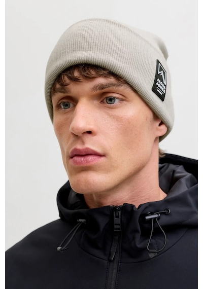 Jack & Jones Erkek Jacalpes Logo Detaylı Örme Bere 12286472 Gri Gri