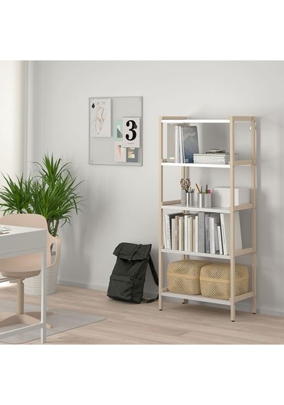 Ikea Ekenabben Açık Raf Ünitesi, Beyaz-titrek Kavak, 70x34x154 Cm