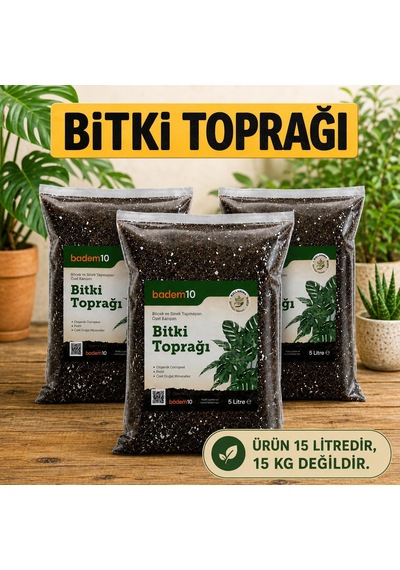 Organik Cocopeat 5x3 15 Litre Perlit Pomza Karışımlı Genel Bitki Çiçek Saksı Bahçe Toprağı Toprak 500 G