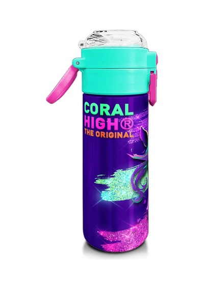 Coral High Kids Pembe Su Yeşili Unicorn Desenli Pipetli Ve Direkt İçim Çelik Termos 500 Ml 31959 Su Yeşili