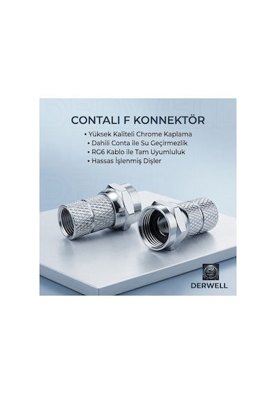 10 Adet Premium Vidalı Rg6 F Konnektör - Siyah Contalı Yüksek Kaliteli Paslanmaz Uydu Anten Kablo Fişi Jak Aparatı - Lnb, Çanak Anten Ve Merkezi Sistem Uyumlu Kesintisiz Hd Sinyal Koruyucu Başlık