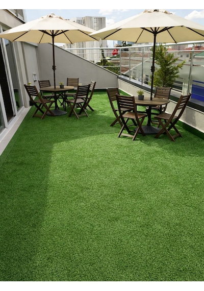 Beylini Dekoratif Suni Çim Halı 7 Mm Balkon Teras Bahçe İçin Sahte Çimen Kaymaz Tabanlı Yapay Çim Balkon Halısı Ölçü Seçenekli 200 x 100
