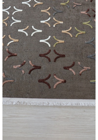 Arte Nakışlıyeşil Kilim Dekoratif Salon Halısı Yıkanabilir Yeşil