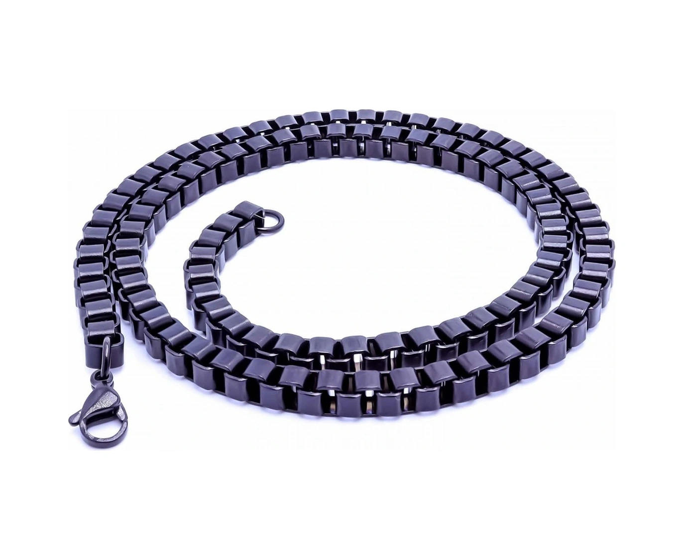 Moncuk Design Kare Arnavut Çelik Kolye 6mm 3351cek033 Siyah