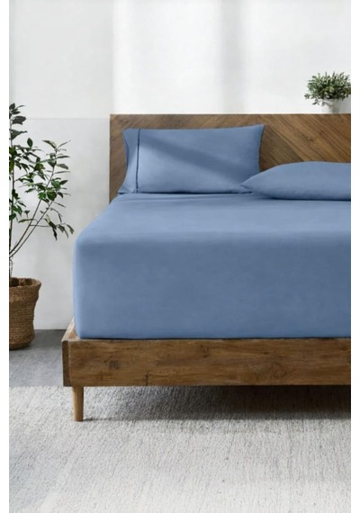 Lastikli & Hipoalerjenik Çarşaf%100 Pamuk Penye Kumaş Mavi 140x200, Luxcarsaf Çok Renkli