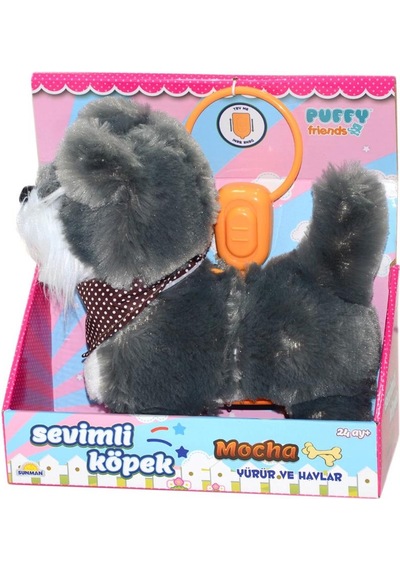 S00002859 Yürüyen Sevimli Peluş Köpek Gri-sun