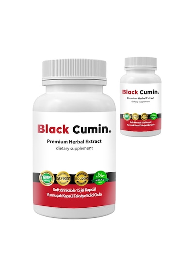 Black Cumin - 2 Adet Soğuk Sıkım Siyah Kimyon Tohumu Yağı Ve Nigella Sativa Tohumlu 15 Soft Jel Kapsül