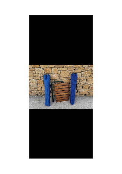 Piknik Seti Katlanabilir Çantalı + Katlanır Ahşap Masa 2+1 Lacivert