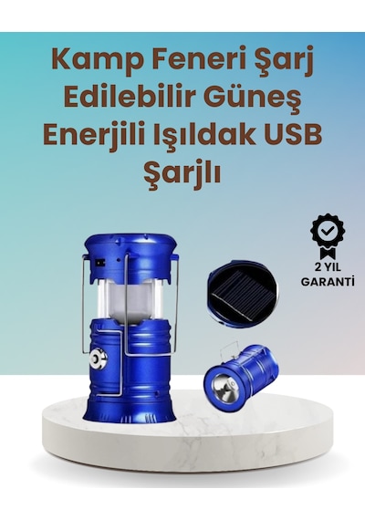 Şarj - 91 - Edilebilir Güneş Enerjili Kızaklı Kamp Feneri Usb Çıkışlı, Katlanabilir, Dalı Ve - Csmo-tex - Çok Fon