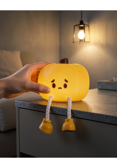 Şarjlı Dokunmatik Led Gece Lambası Xuczzkabakışık-1-1 Sarı