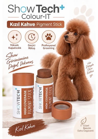 Showtech Colour-ıt El Yapımı Pigment Toz Geçici Köpek Tüy Boyası Kızıl Kahve