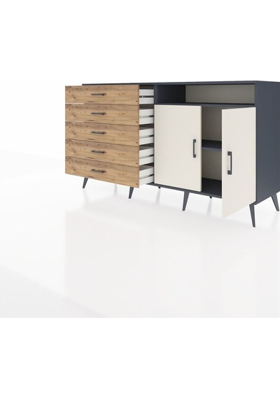 Hyperion Konsol 2 Raflı 5 Çekmeceli 2 Kapaklı 176x44x99 Antrasit-aytaşı/çam Antrasıt/aytası - Antrasıt Hyperion Konsol 2 Raflı 5 Çekmeceli 2 Kapaklı 176x44x99 Antrasit-aytaşı/çam Antrasıt/aytası - Antrasıt