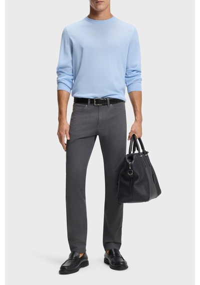 Boss Pamuklu Slim Fit Normal Bel Düz Paça Pantolon Erkek Kot Pantolon 50551419 047 Gri