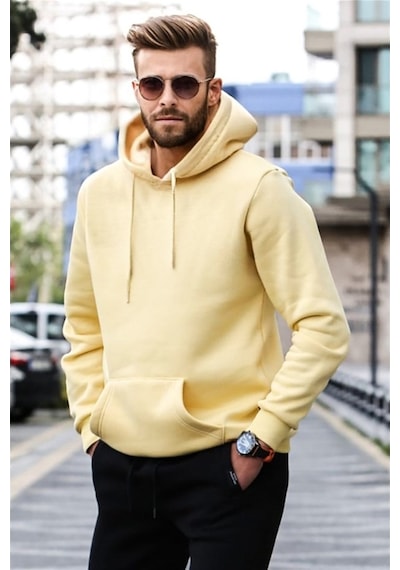 Madmext Sarı Erkek Sweatshirt 5339 Sarı